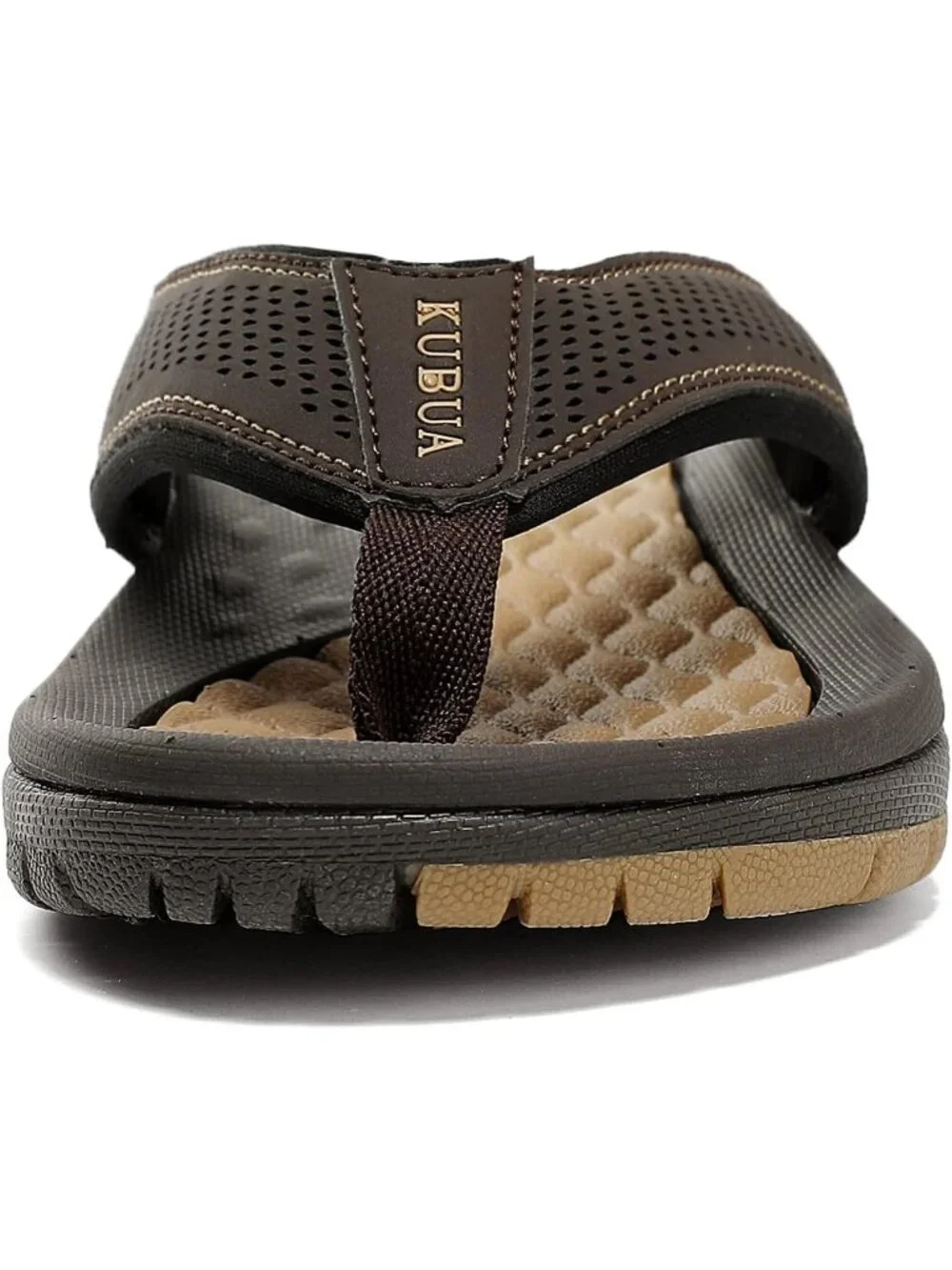 Men's Dark Brown Beach Flip-Flops Water Outdoor Athletic Thong Sandal Slipper